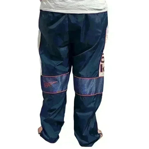 Reebok Vintage Black Track Pants Men’s 2XL Retro Elastic Waist Zip Ankles - Picture 4 of 9